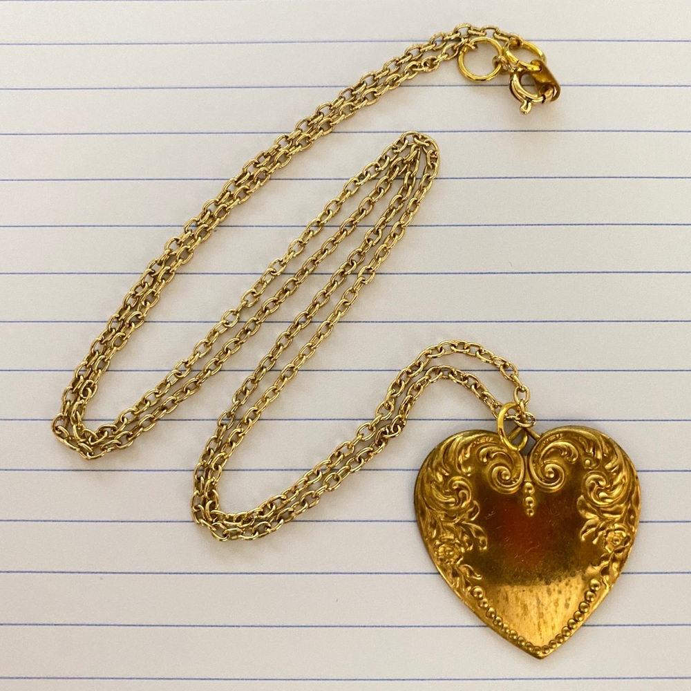 Vintage Gold Heart Necklace